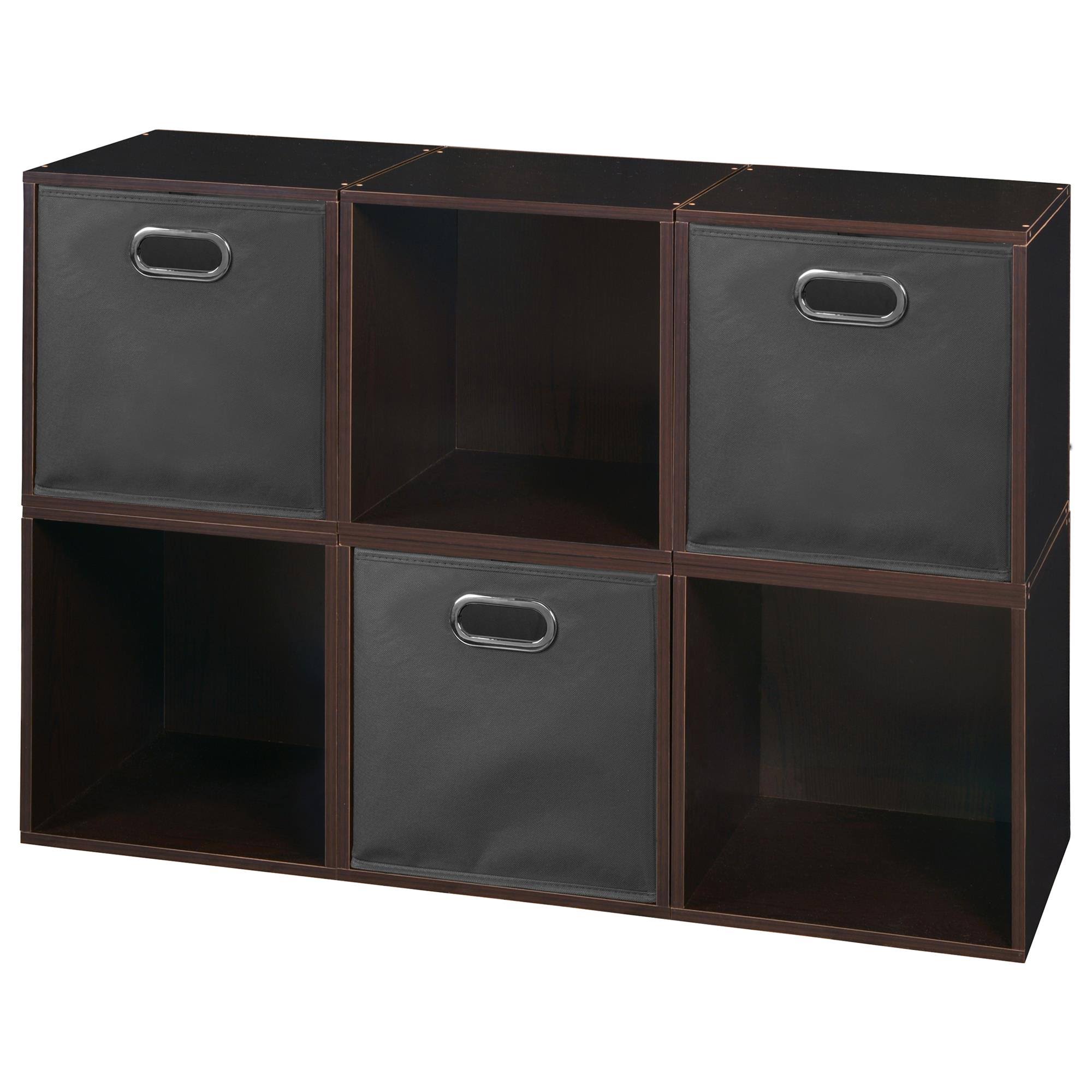 6 Cubes and 3 Canvas Bins Storage Set Truffle/Grey R754179