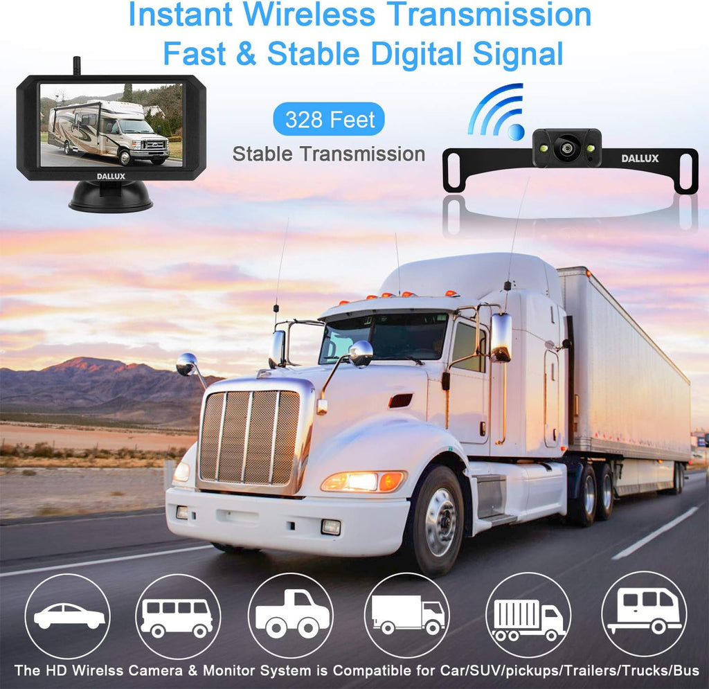 Wireless Backup Camera with 5 Inch Monitor and HD 1080P Night Vision Waterproof Camera M316095