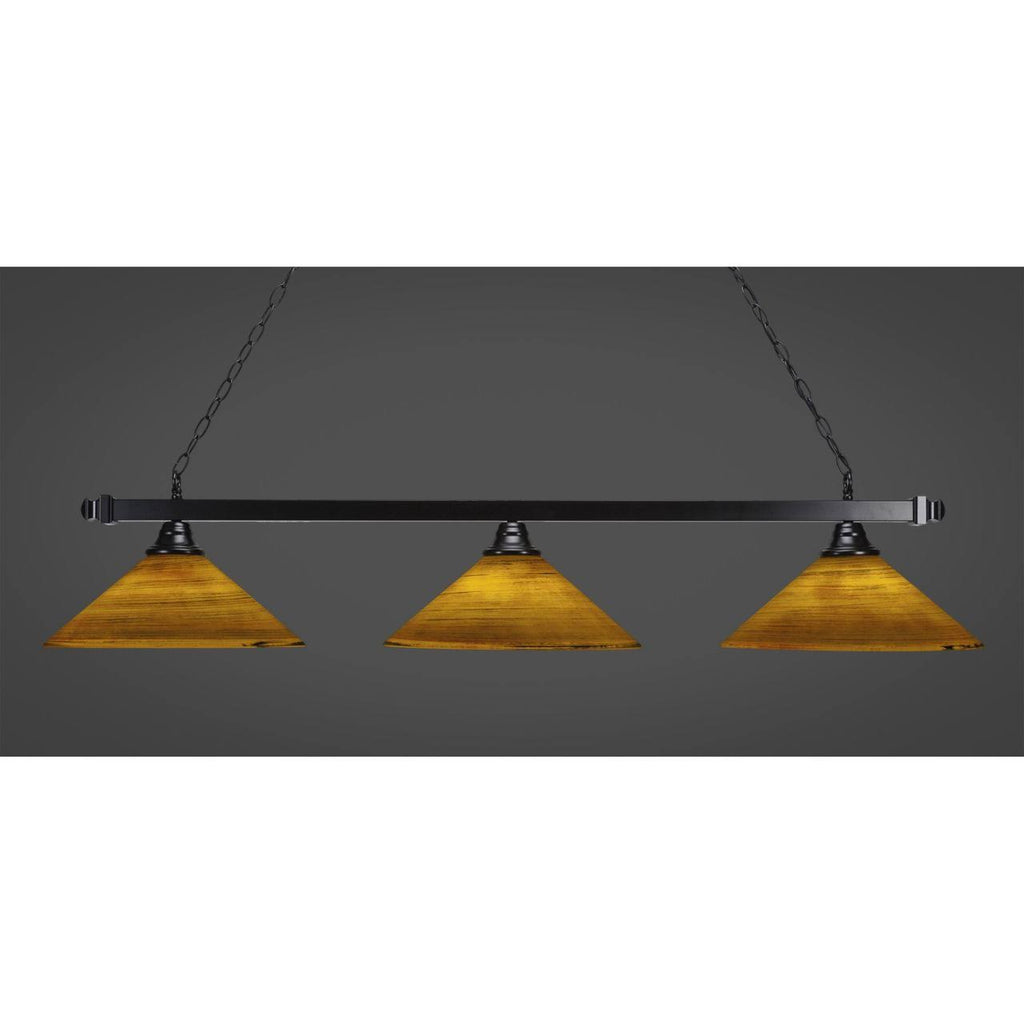 16 inch Three Light Billiard Firr Matte Black Finish R60481