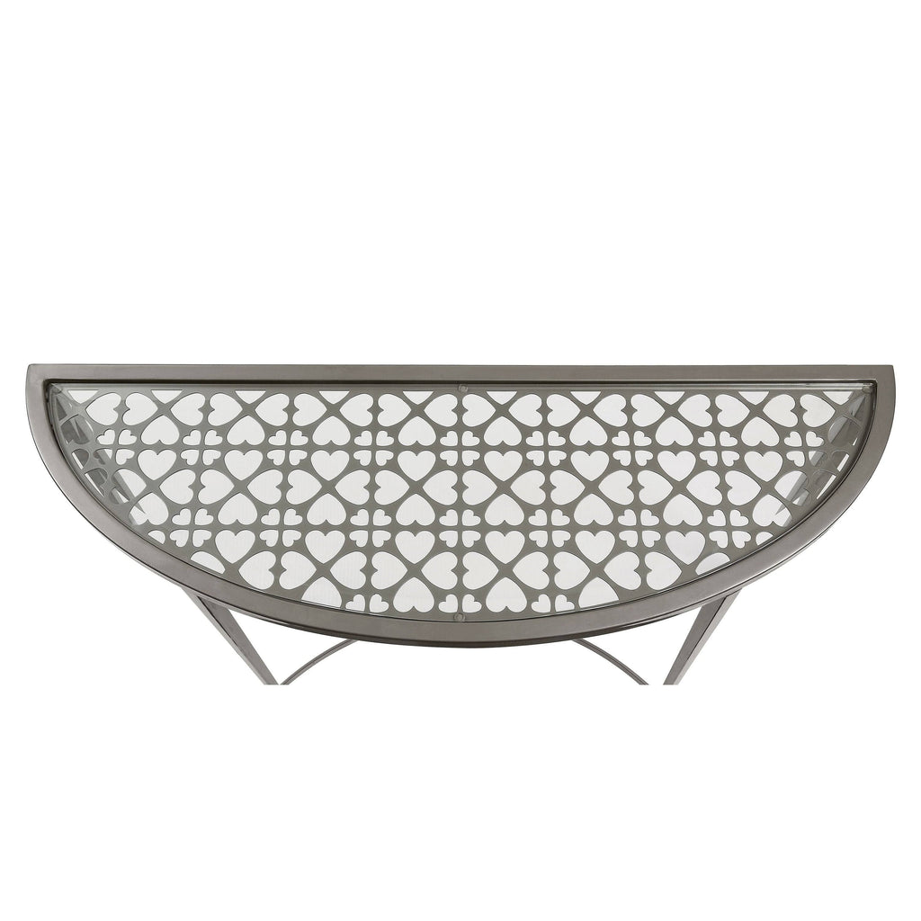 White Tempered Glass Sofa Table H8284
