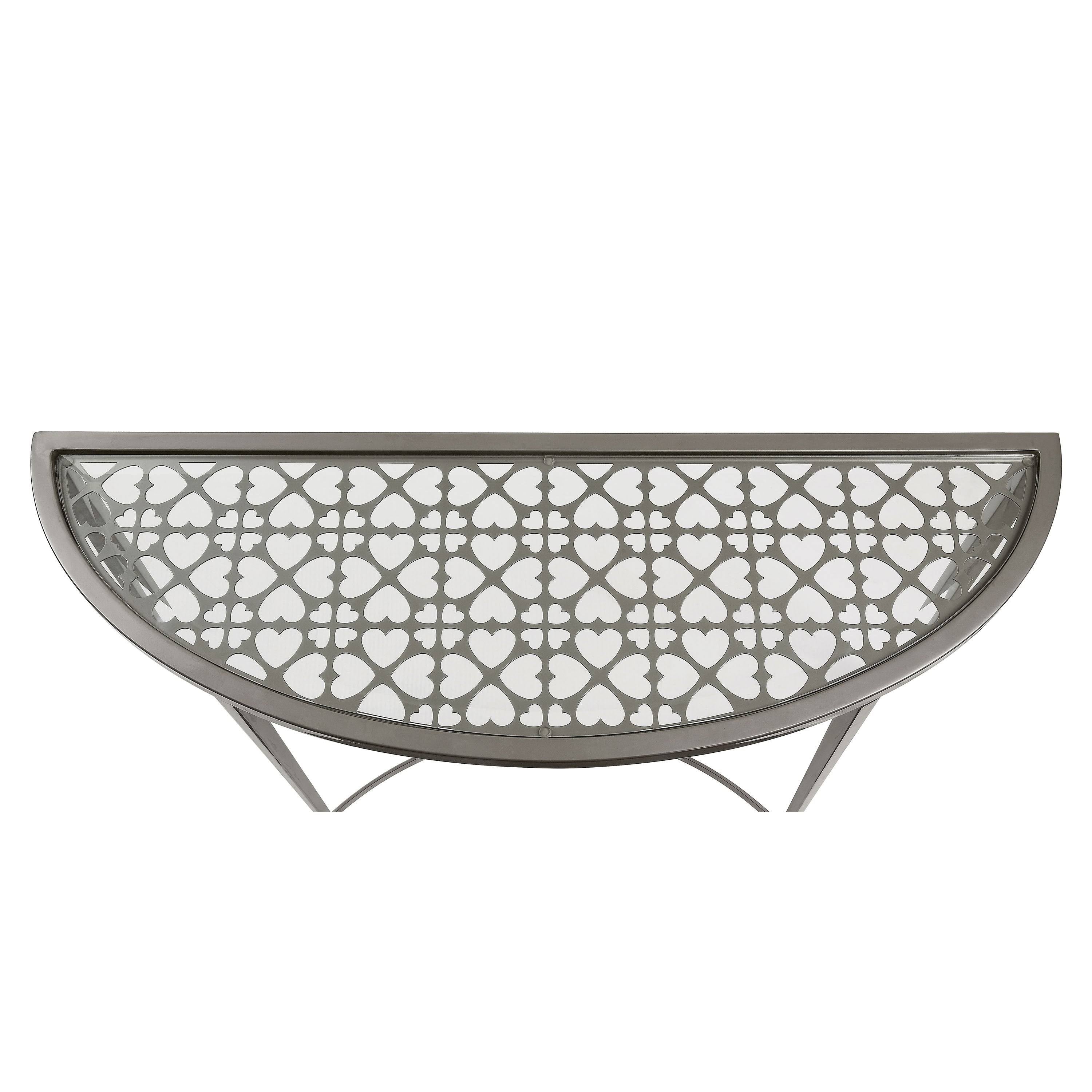 White Tempered Glass Sofa Table H8284