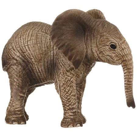 African Elephant Calf Hand Painted Plastic W316