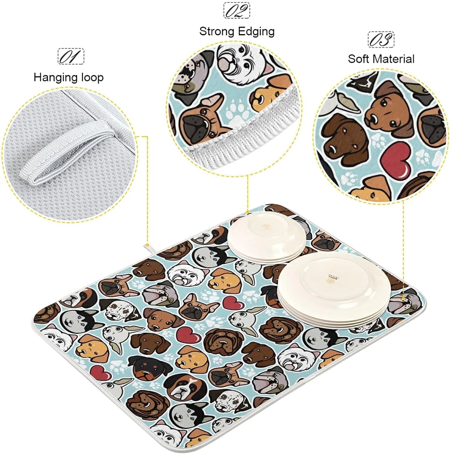 Microfiber Absorbent Drying Mat 16" × 18" V163775