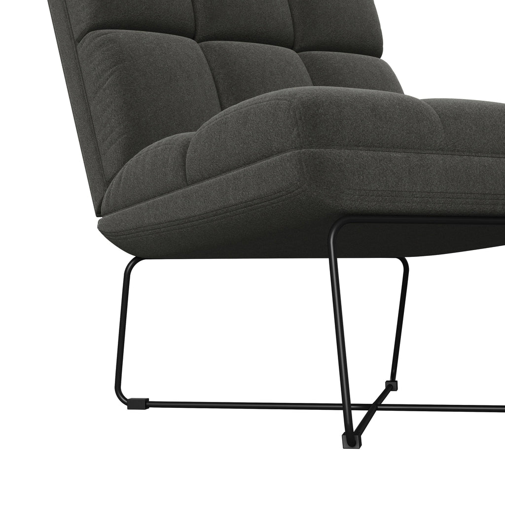 Turquoise Blue Armless Chair and Ottoman D423
