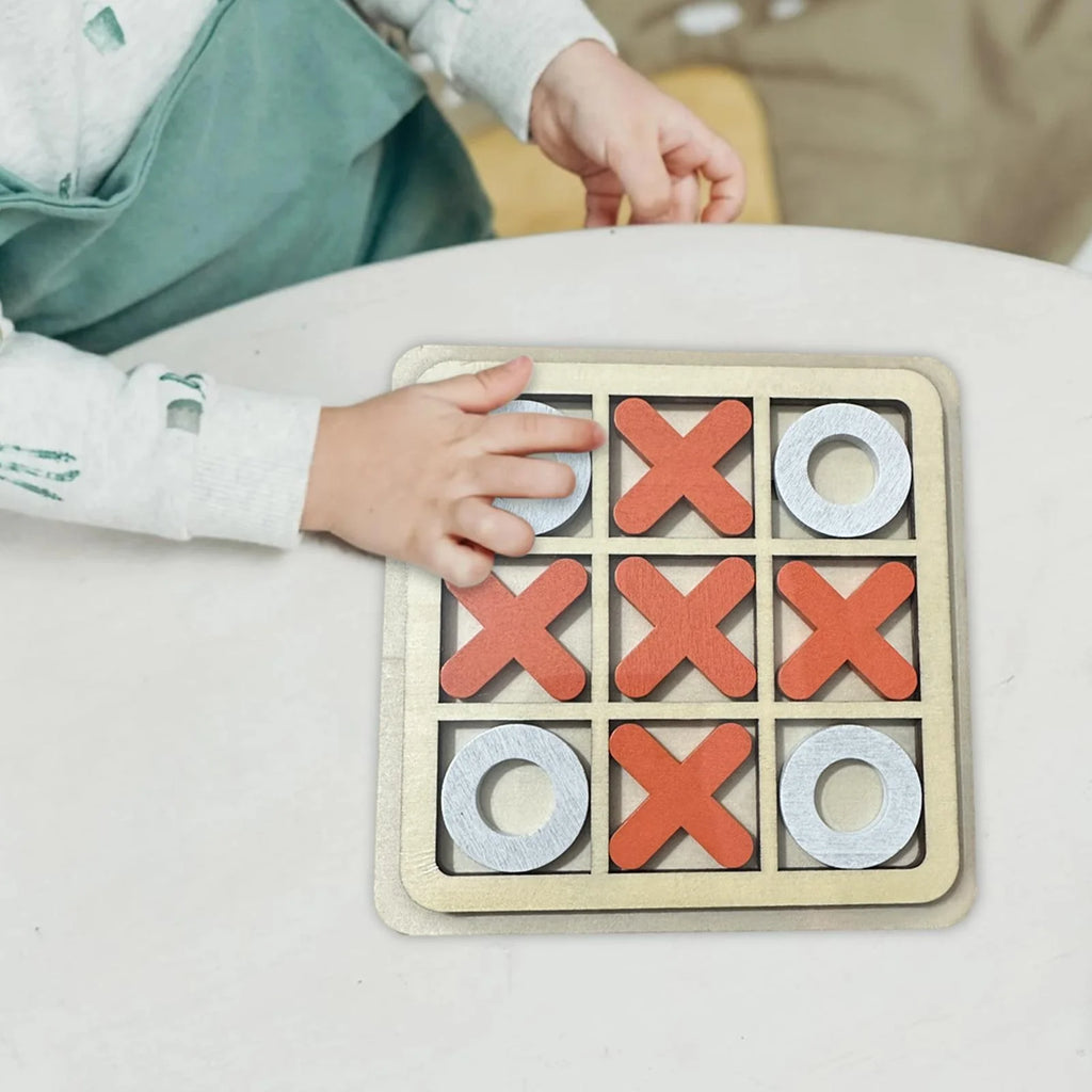 Wooden Board Tic Tac Toe Game Table Toy Puzzle Brain Teaser F981