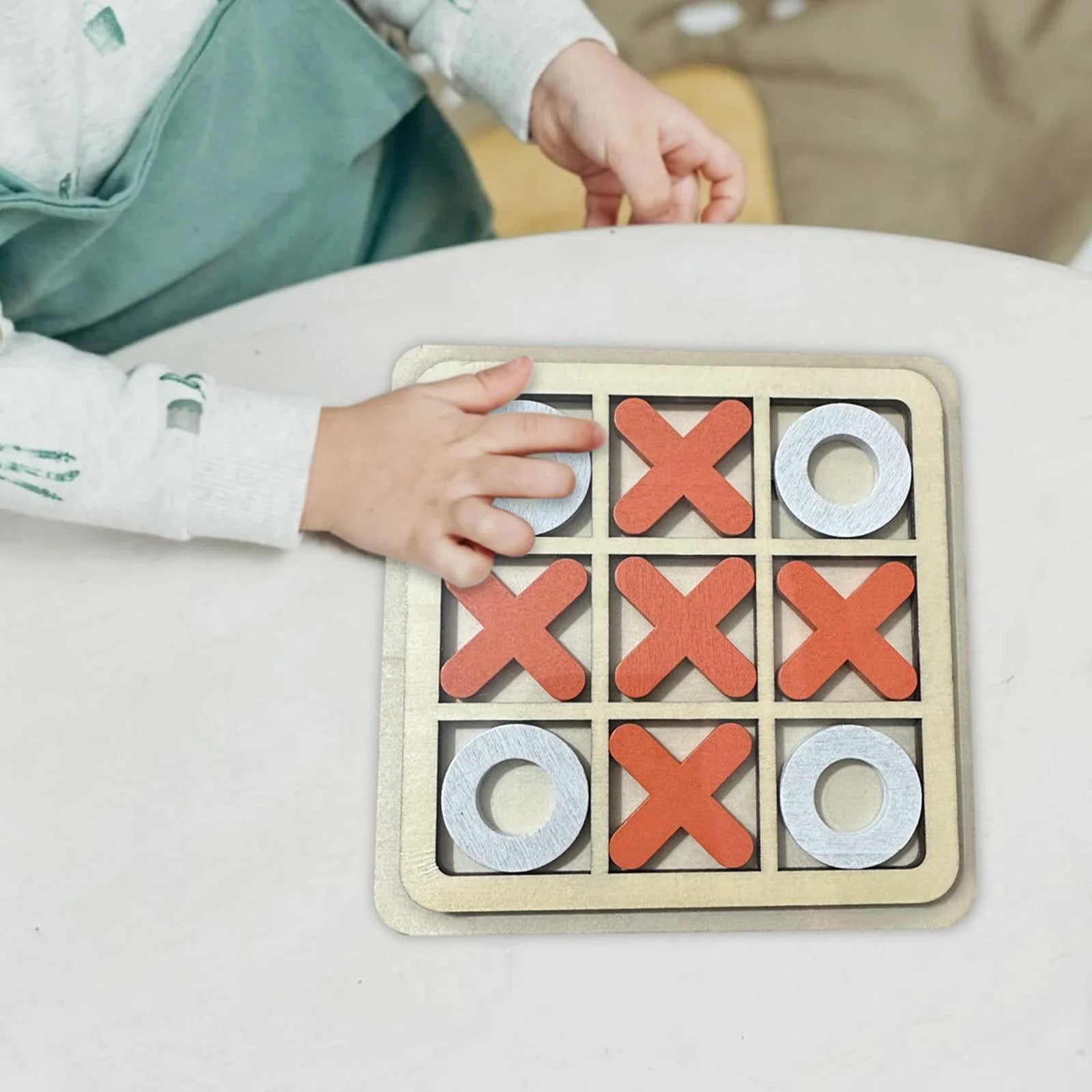Wooden Board Tic Tac Toe Game Table Toy Puzzle Brain Teaser F981