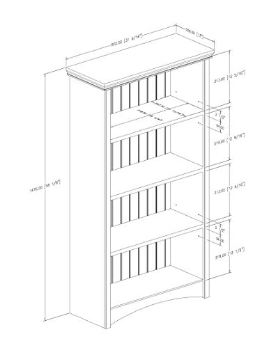 Gray Maple 4-Shelf Bookcase F890440