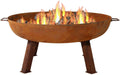 Rustic Cast Iron Fire Pit Bowl with Handles, 30-Inch Diameter O44223