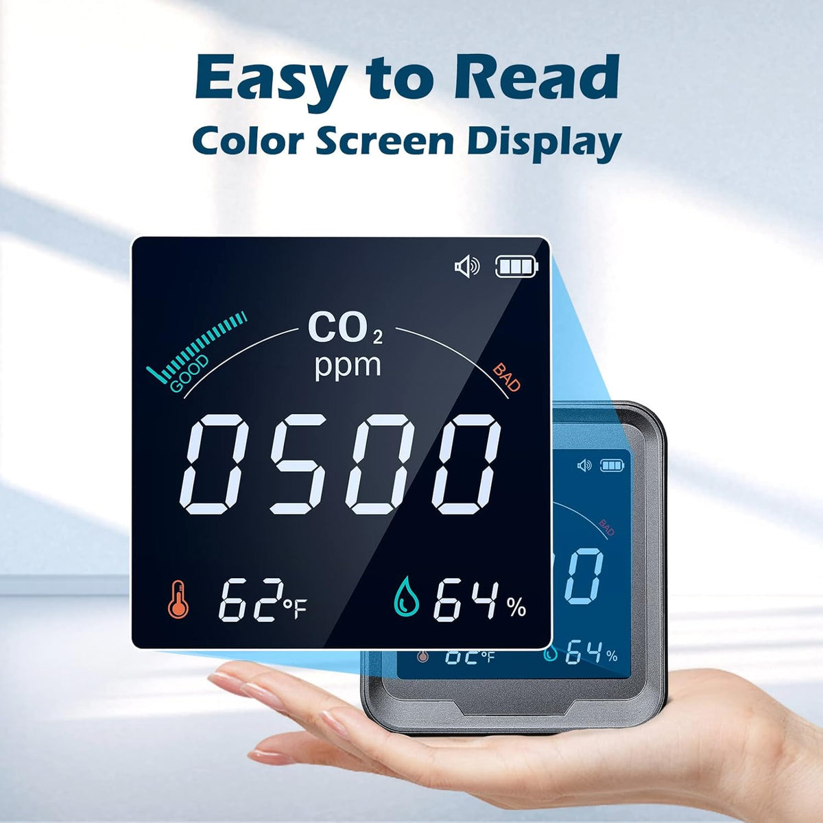 3 in 1 CO2 Detector Air Quality Monitor Temperature Humidity U284983
