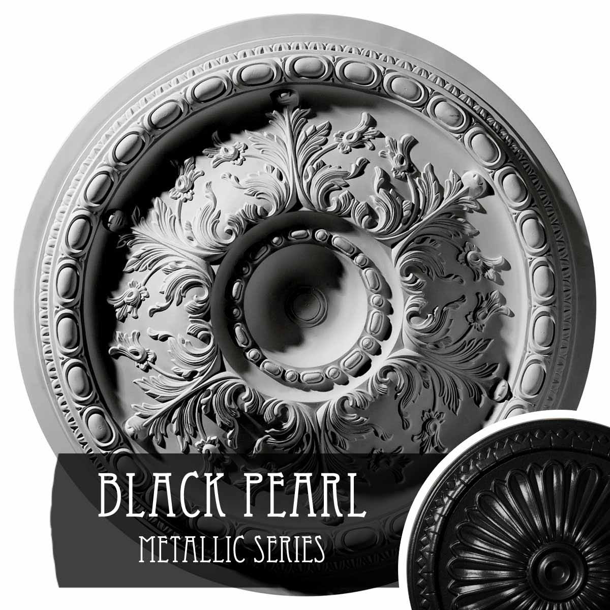 28x22OD x 2 3/4x22P Ceiling Medallion Black Pearl I8417