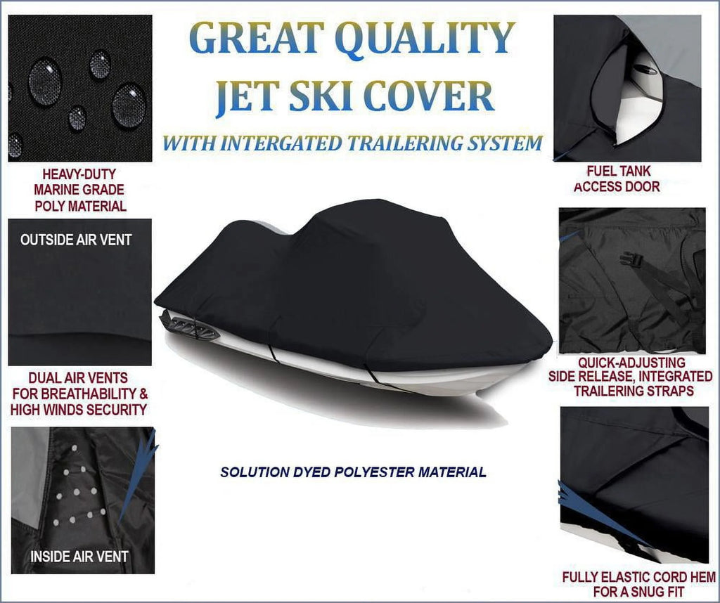 Black 600 Denier Jet Ski PWC Watercraft Cover B7936