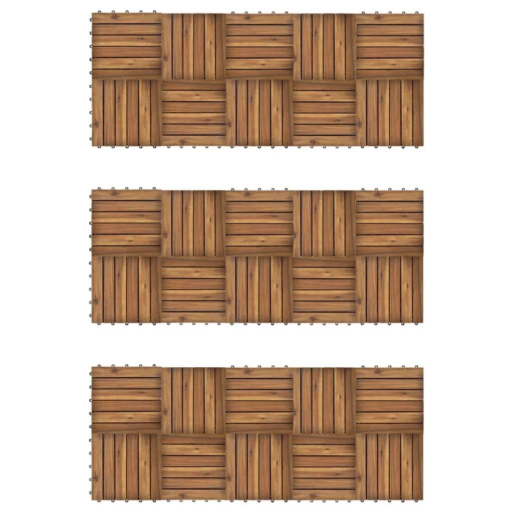 10 Pcs Acacia Decking Tiles V7107