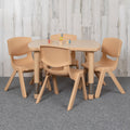 Beige Rectangle Plastic Activity Table Set with 4 Chairs B420