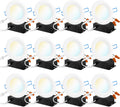 12 Pack 4 Inch Ultra Thin LED Recessed Ceiling Lights Slim, Selectable Color Temperature, Dimmable 10W=60W, 650 LM, Baffle Trim, Canless Wafer Thin with Junction Box L1965