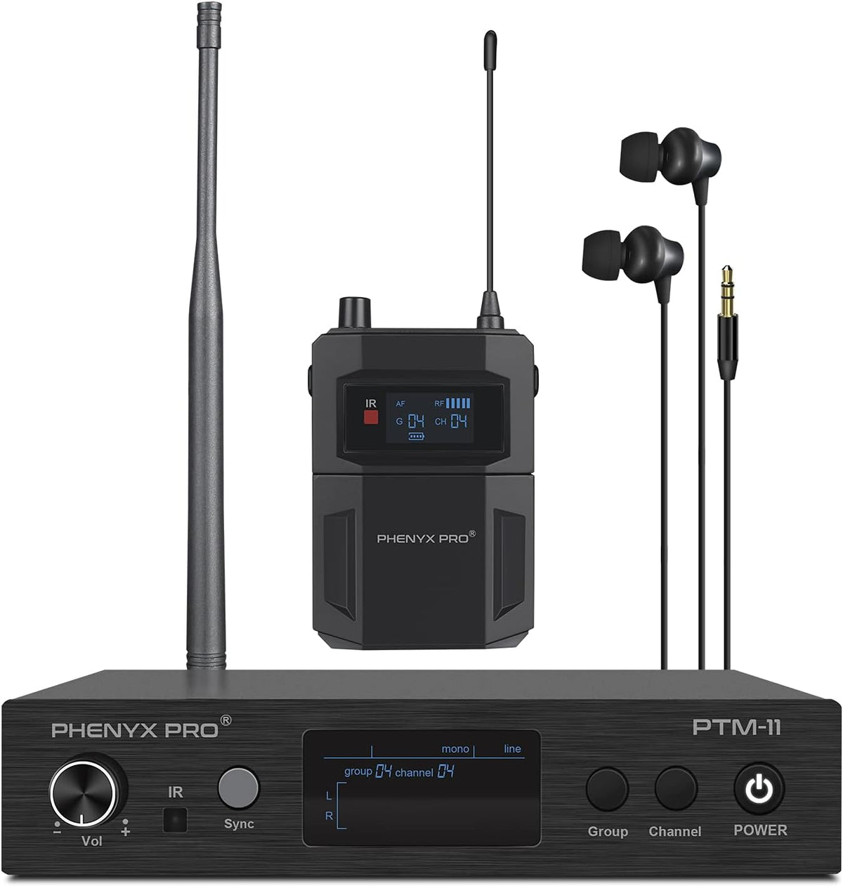 UHF Mono Wireless in-Ear Monitor System with Metal Transmitter and Bodypack Receiver U1569