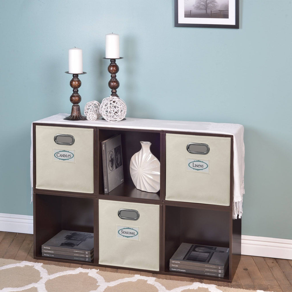 6 Cubes and 3 Canvas Bins Storage Set Truffle/Grey R754179