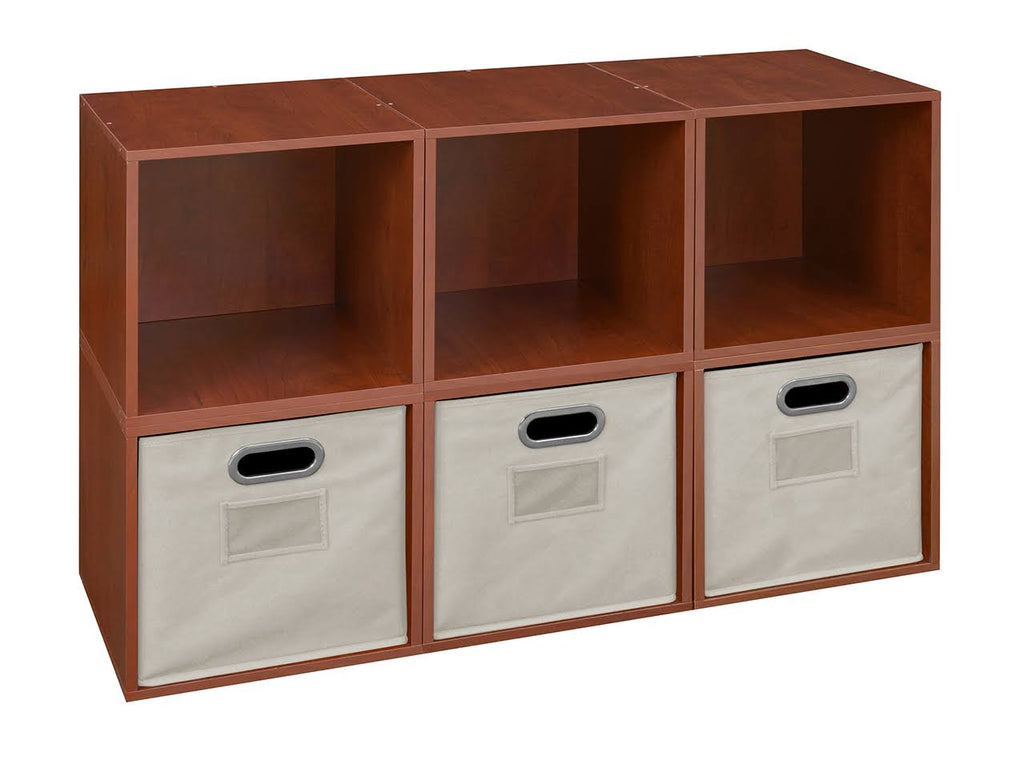 6 Cubes and 3 Canvas Bins Storage Set Truffle/Grey R754179