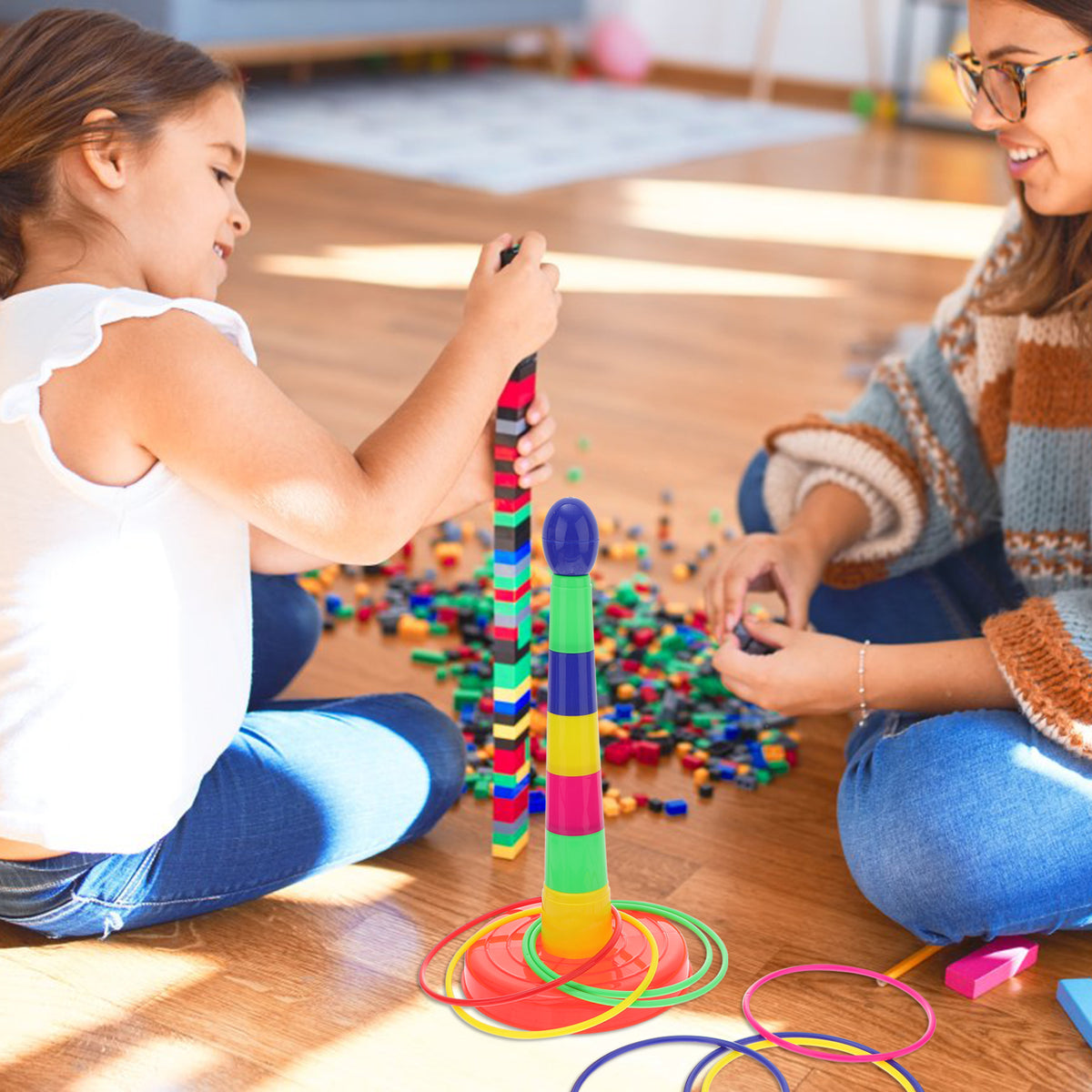 Colorful Plastic Ring Toss Game Set H363043
