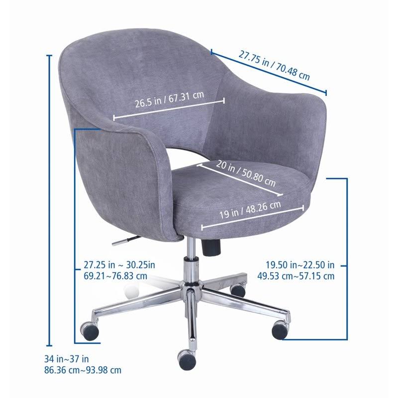 Dovetail Gray Home Office Chair A3415