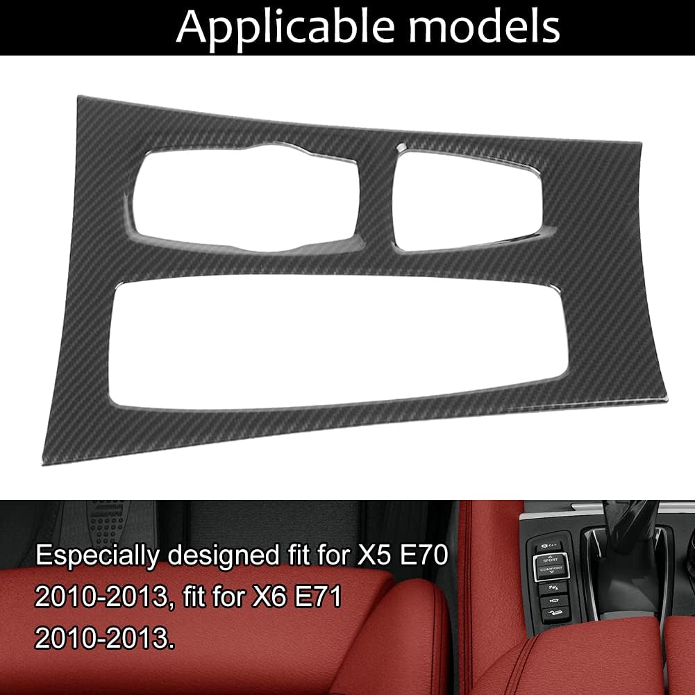Carbon Fiber Style Center Console Gear Panel Cover Trim Sticker Decal Pack of 2 P61974