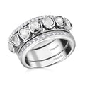 0.8 Ct Diamond Ring 925 Silver Platinum Plated Polki Jewelry Size 10 Q5238