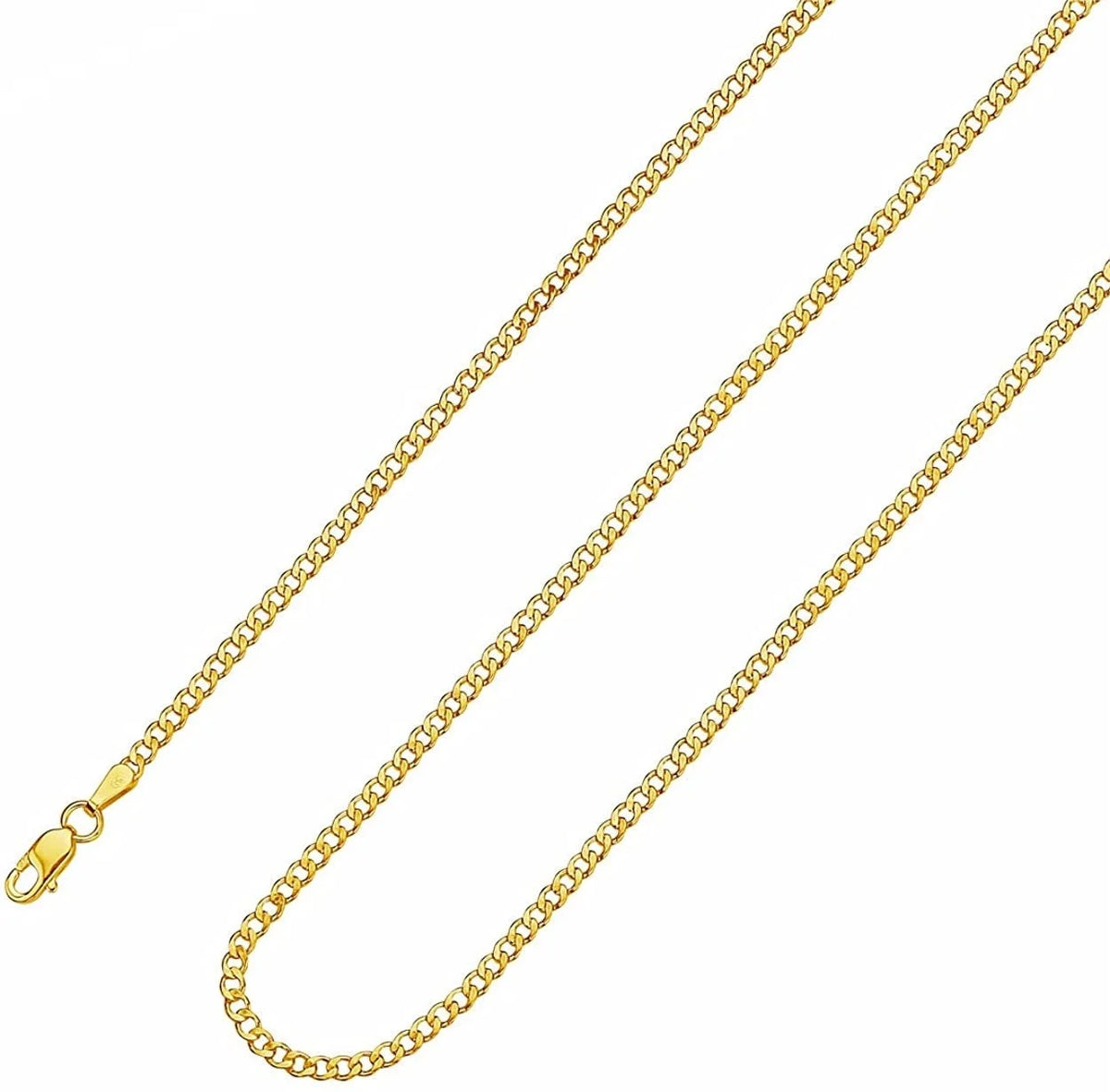 14K Solid Yellow Gold Cuban Chain Necklace T13171