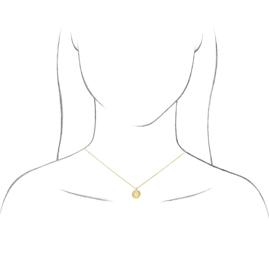 18k Yellow Gold Plated Sterling Silver Initial Necklace W67081
