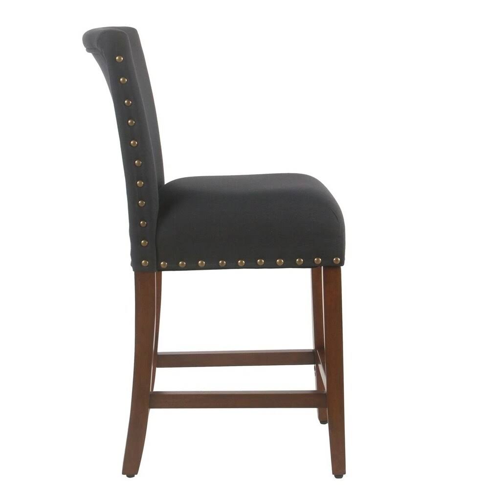 Deep Navy Nailhead Counter Stool B4999
