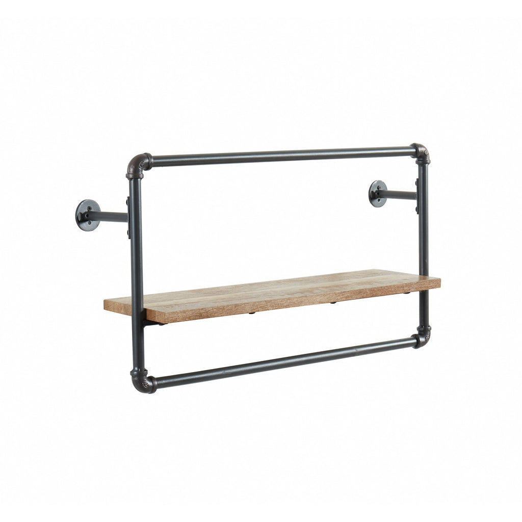 Sand Black 5-Piece Industrial Pipe Wall Shelf Set M99564