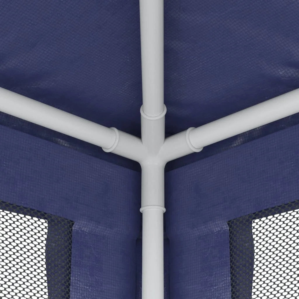 Party Tent with 4 Mesh Sidewalls Blue 9.8'x9.8' HDPE D645