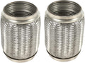 2PCS Stainless Steel Exhaust Flex Pipe Double Braid 3.5" x 6" Long Heavy Duty V204
