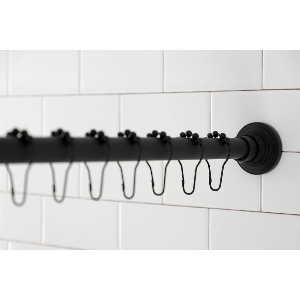 Matte Black Adjustable Shower Rod with Ring V67248