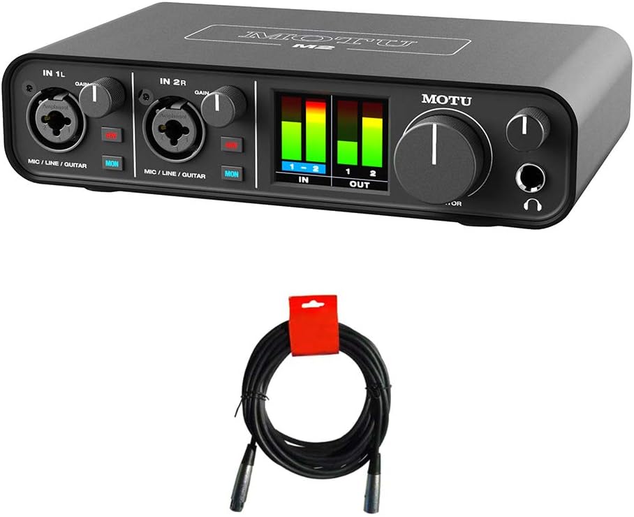 Motu M2 2x2 USB-C Audio Interface with XLR Cable P90354