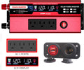 Car Power Inverter Dual Output Socket DC 12V to 110V AC 2 USB Ports with LCD Screen C70689