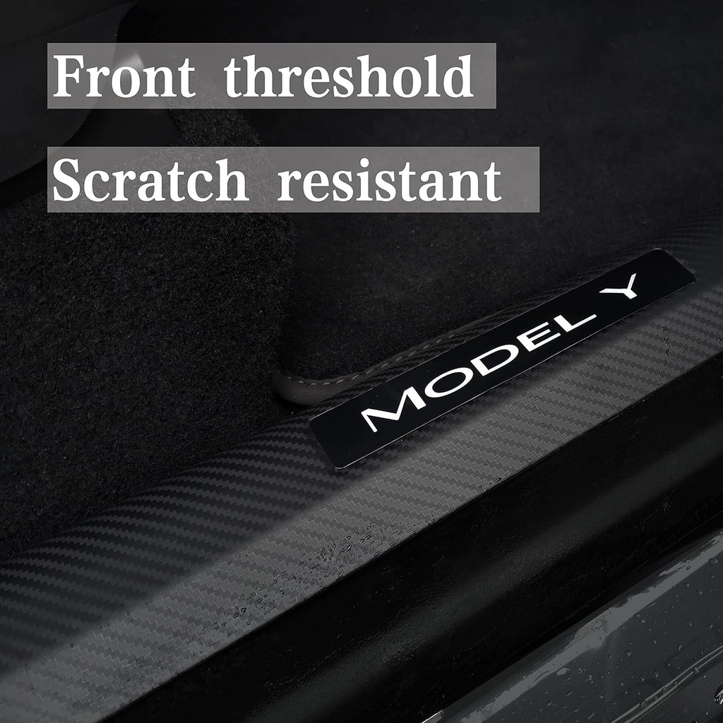Matte Carbon Fiber ABS Door Sill Protector Set Z43532