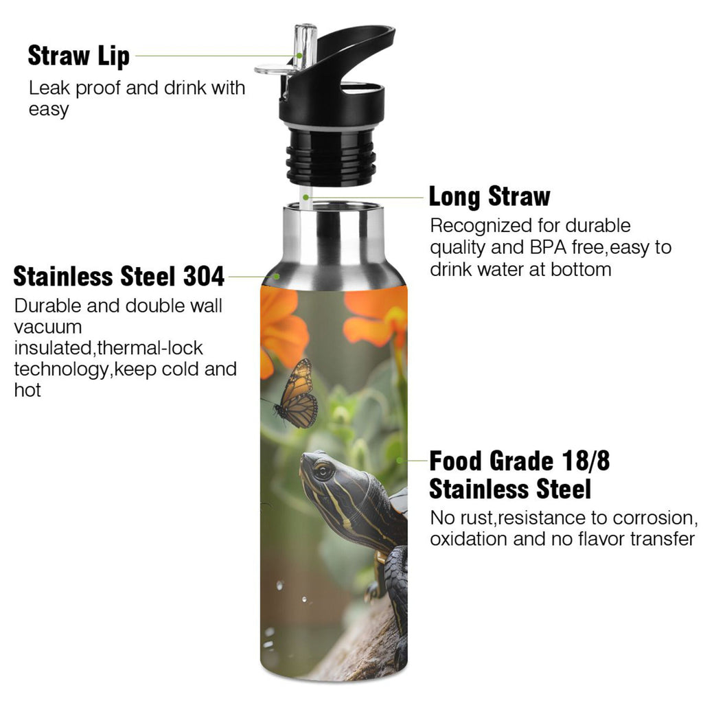Insulated Stainless Steel Water Bottle with Straw Lid, 20 oz A364