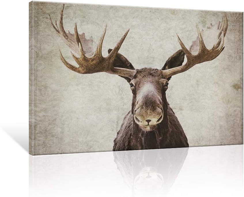 Abstract Bull Elk Wildlife Canvas Print Wall Art 36 x 24 Inch C2885