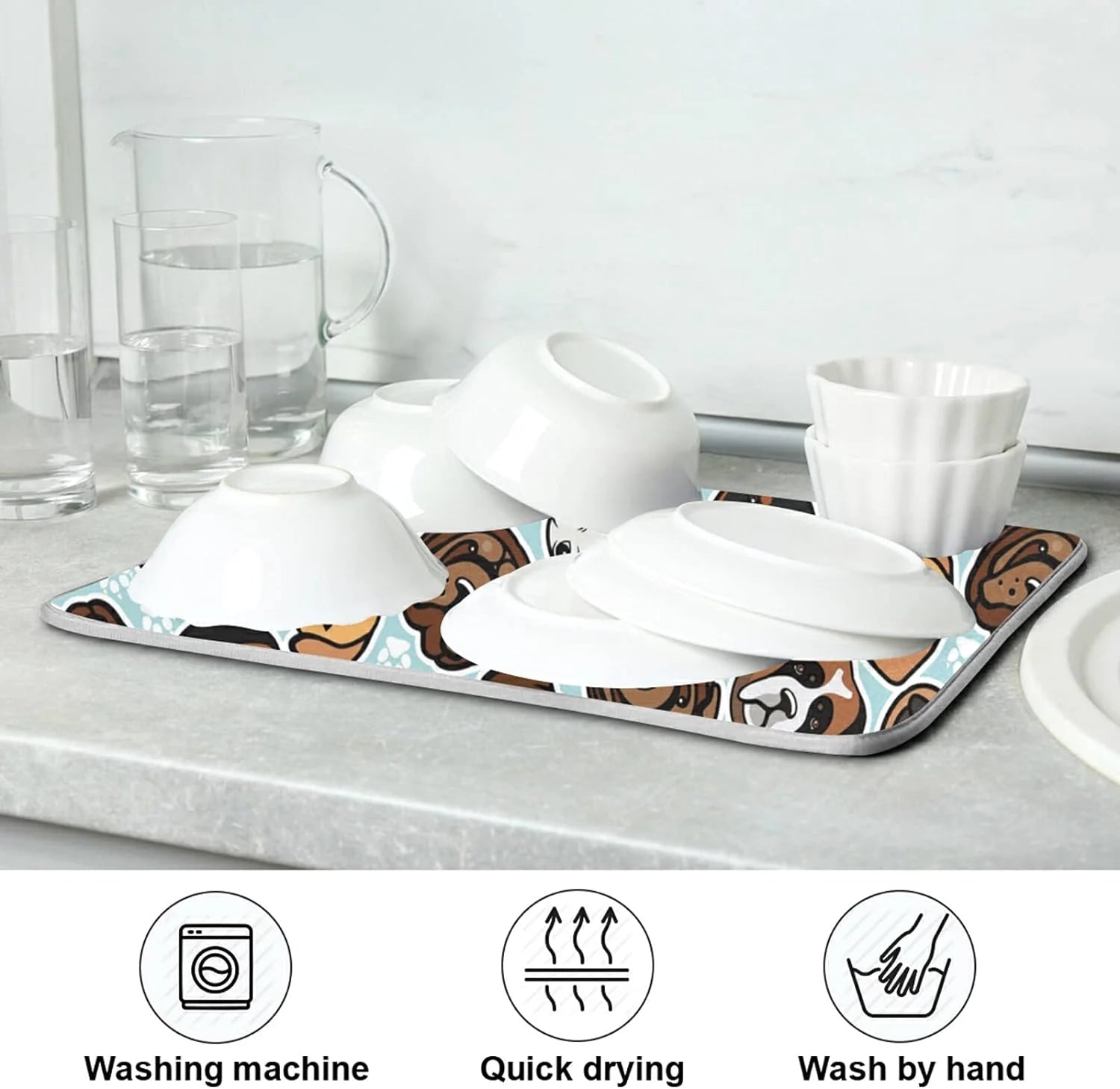 Microfiber Absorbent Drying Mat 16" × 18" V163775