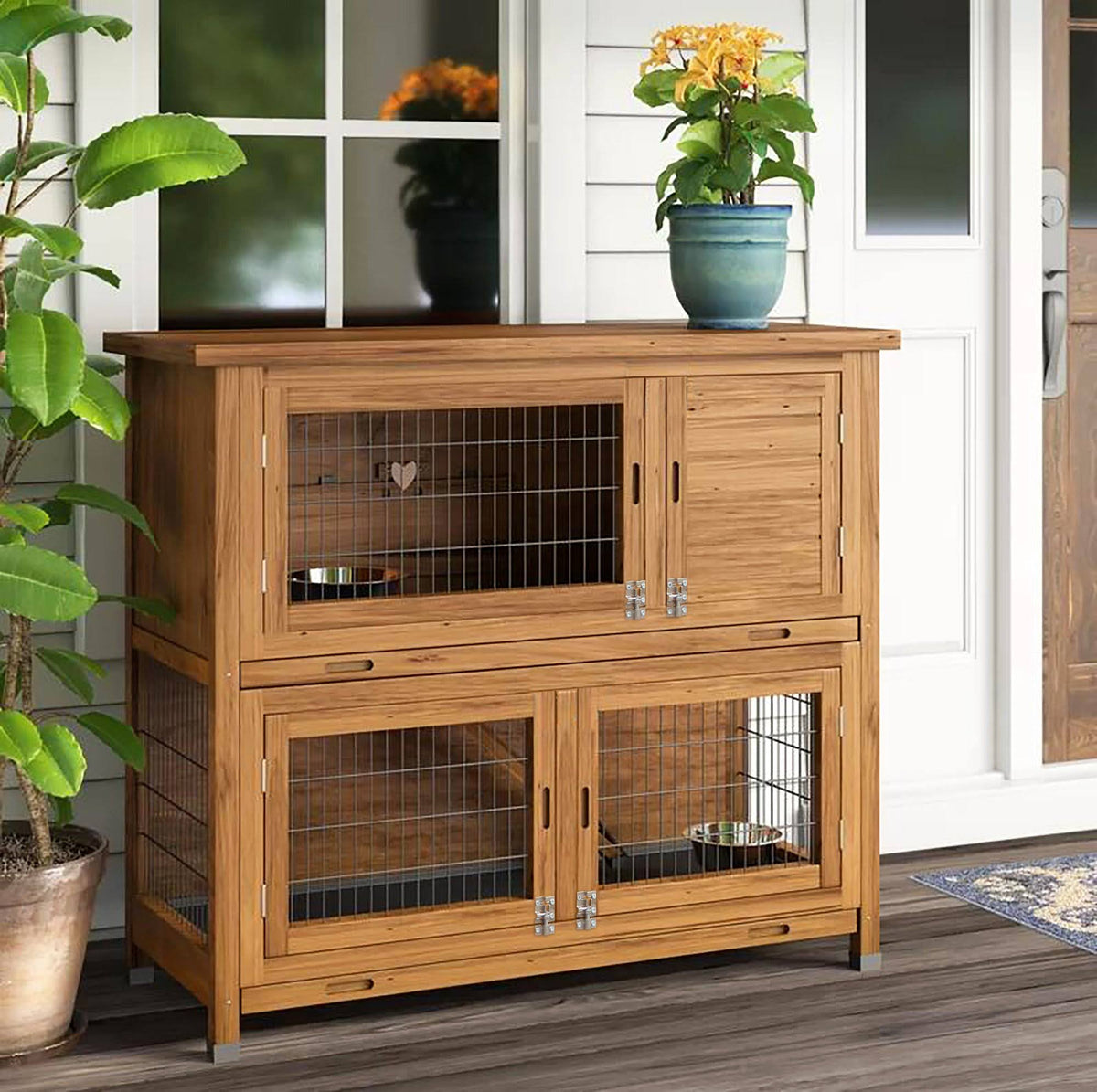 48x22 Wood Chicken Coop Hen House Rabbit Hutch Poultry Cage Z660