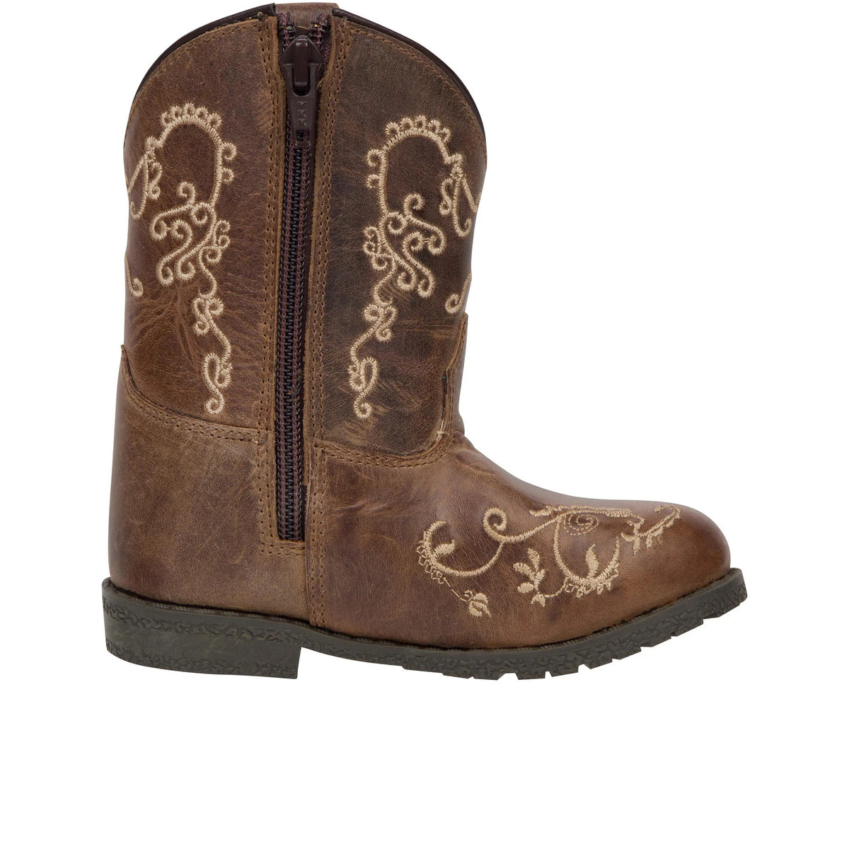 Toddler-Girls' Hopalong Western Boot Round Toe Distressed Brown 9 D(M) US Z448