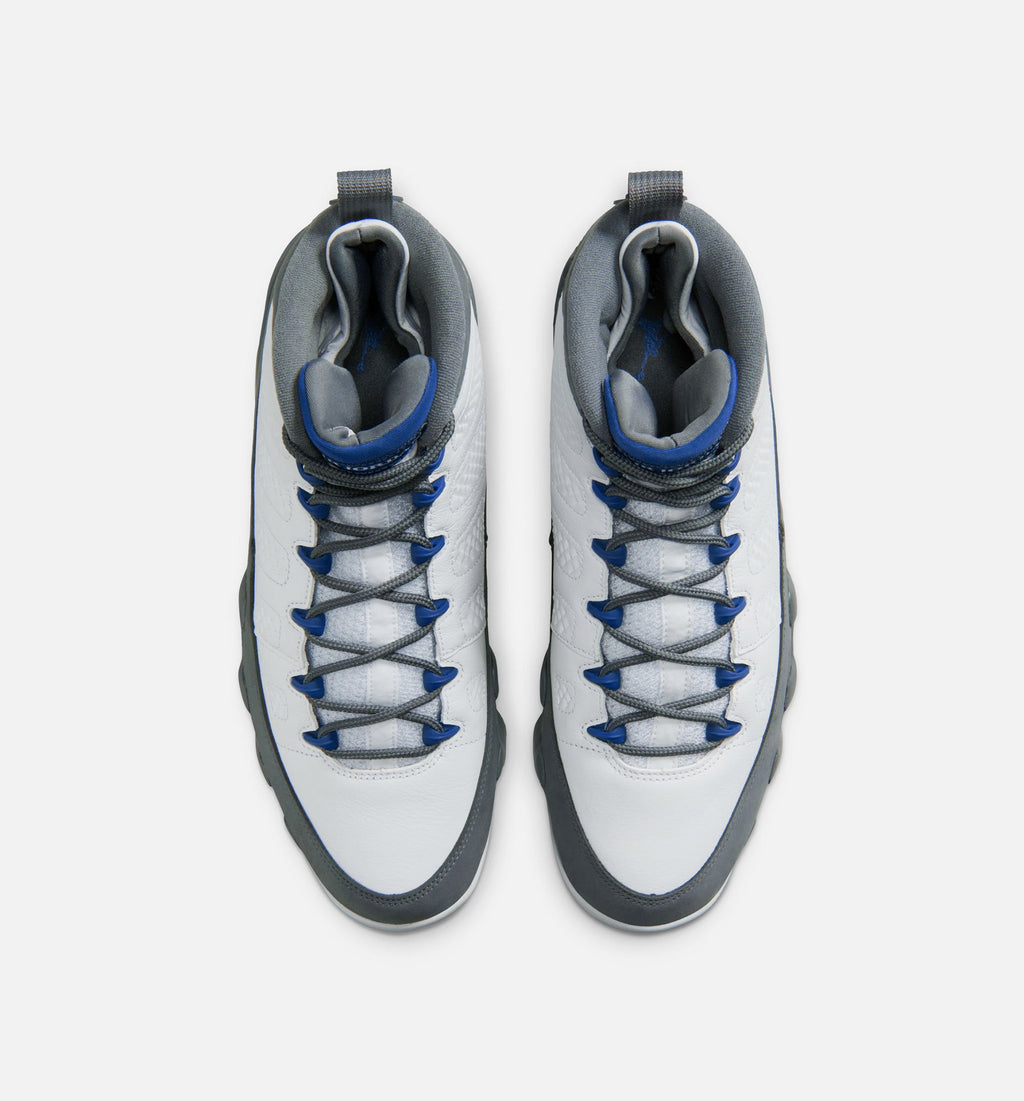 Air Jordan 9 Retro Flint Grey and French Blue Men's Lifestyle Shoes - White/French Blue/Flint Grey