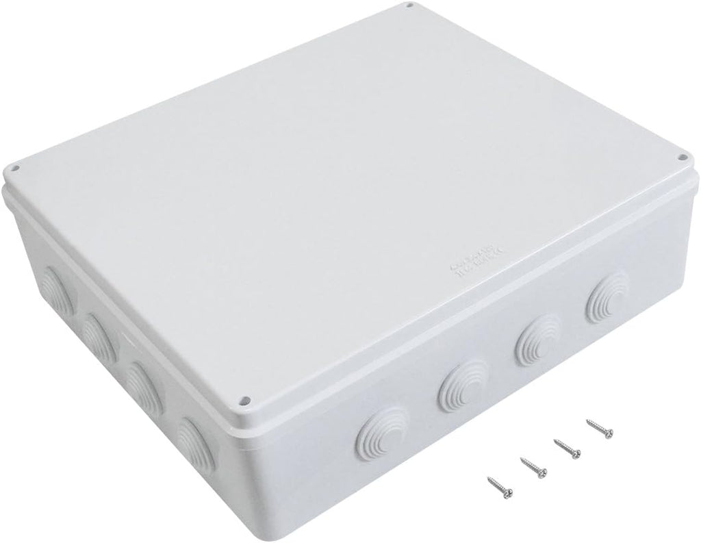 White ABS Plastic IP65 Junction Box Electrical Project Enclosure 15.7 x 13.8 x 4.7 inch Pack of 2 V150664