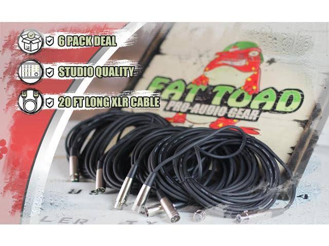 20 ft Pro Audio Microphone Cable (6 Pack) R53125