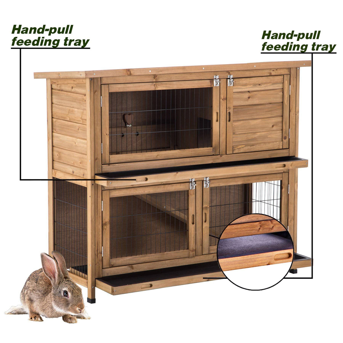 48x22 Wood Chicken Coop Hen House Rabbit Hutch Poultry Cage Z660
