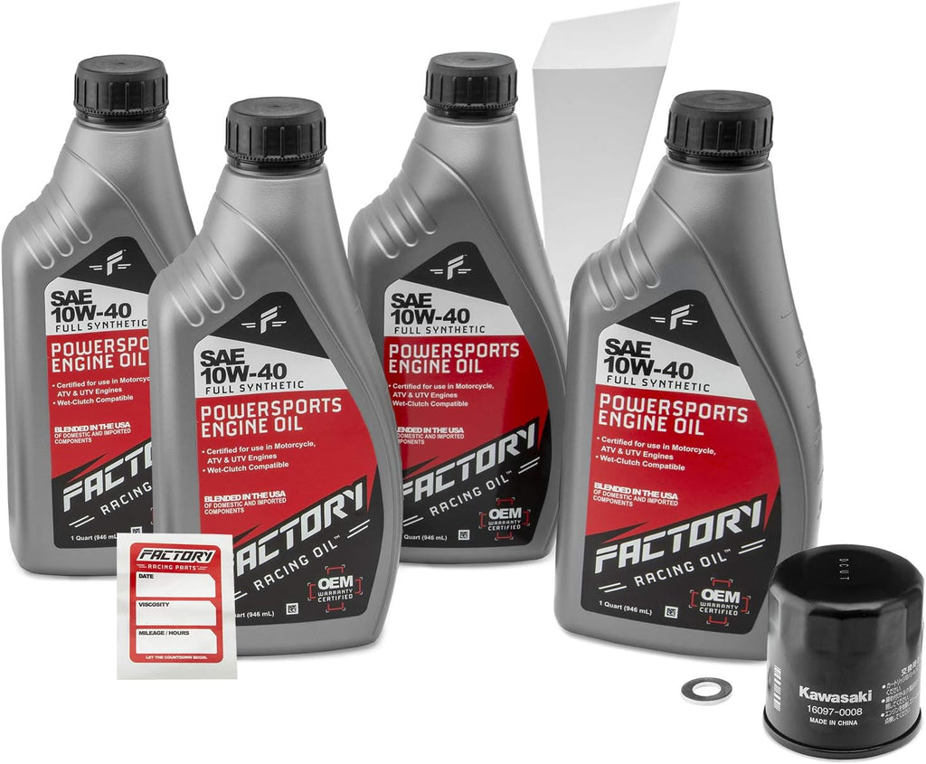 SAE 10W-40 Full Synthetic Oil Change Kit, 4 Quarts of Oil, 1 Filter, 1 Crush Washer, 1 Funnel, Pack of 2 G3740