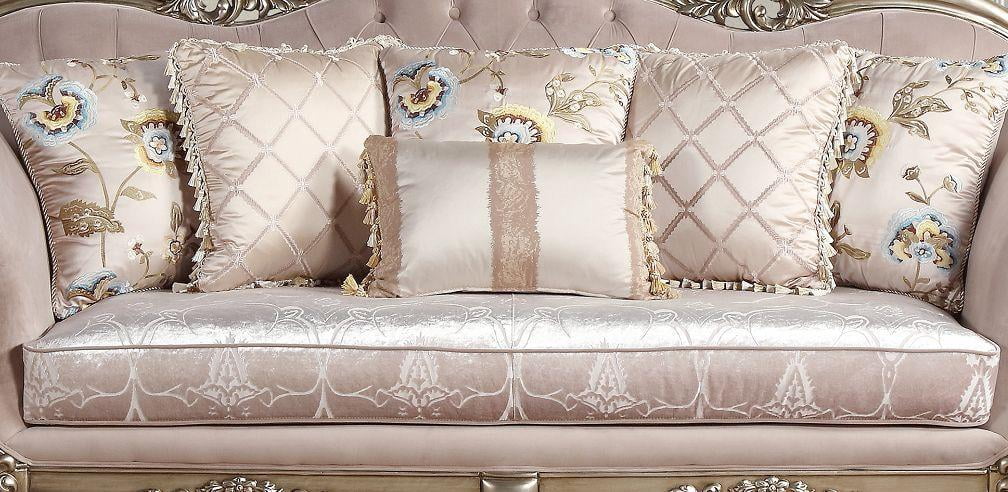 Champagne Wood Sofa Set 2Pcs W87569