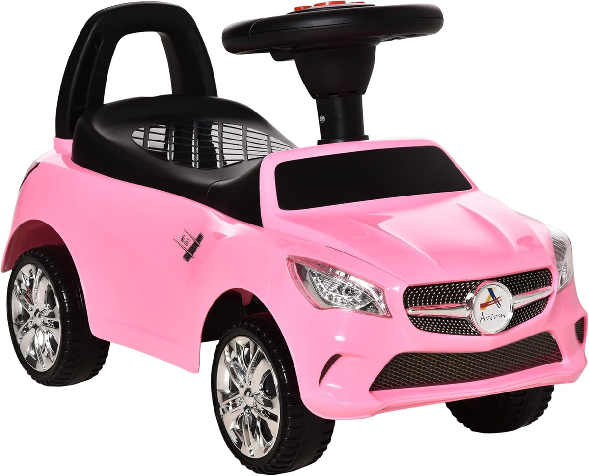 Red Kids Ride On Push Car with Working Horn, Music, Headlights and Storage H824