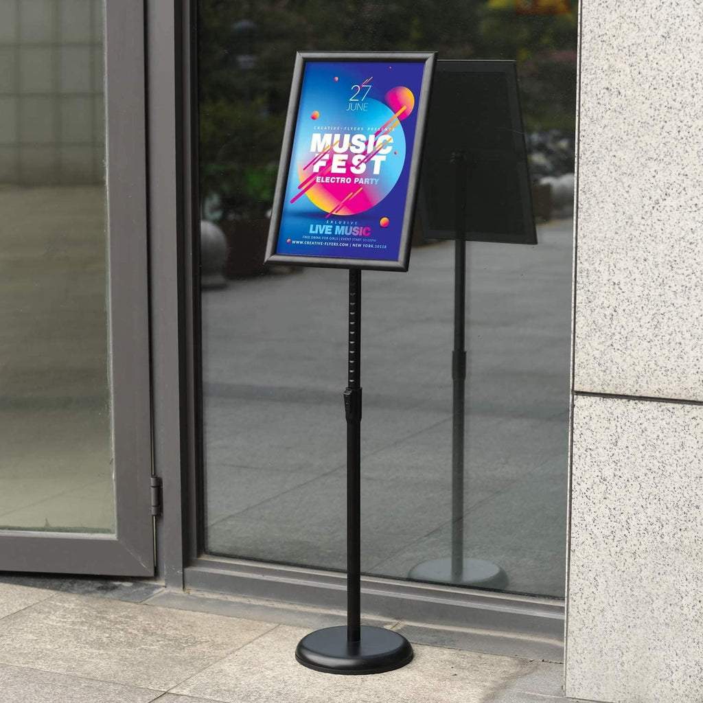 2 Pack Adjustable Floor Sign Stand 8.5x11 Inch Black U1269