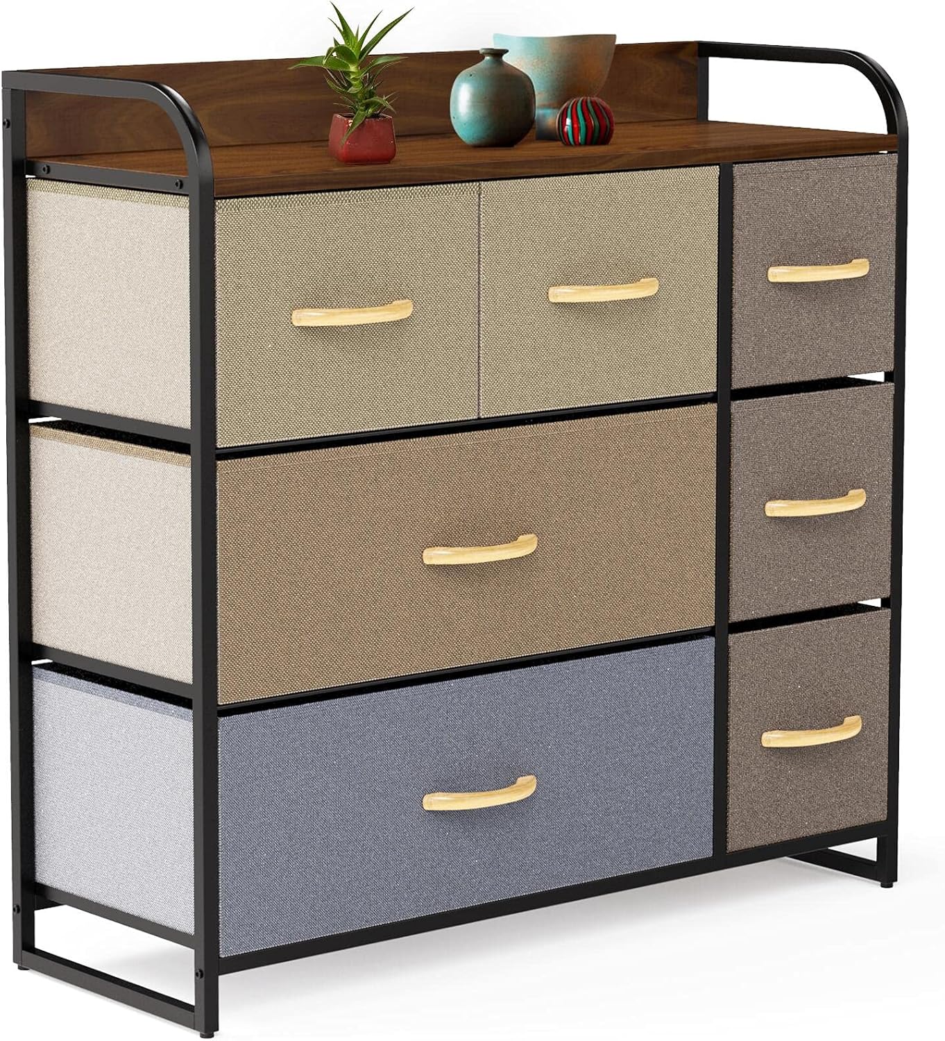 7-Drawer Dresser with Steel Frame (Gray) A9773