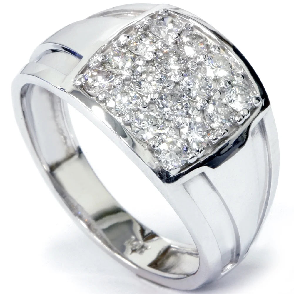 10k White Gold Diamond Mens Ring H47648